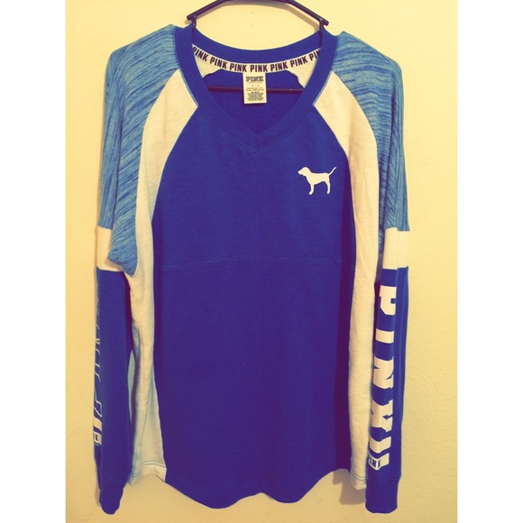 🚫SOLD LOCALLY🚫 VS Pink Varsity Crew Neck Sweater - Picture 1 of 3