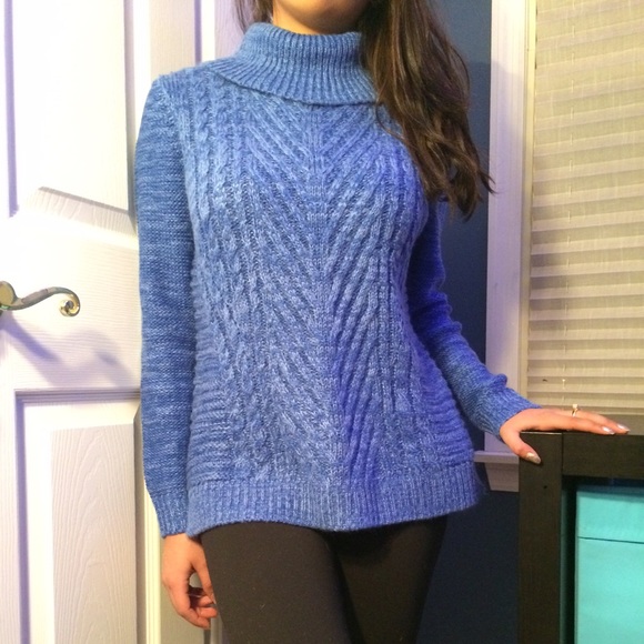 Periwinkle turtleneck sweater Clearance