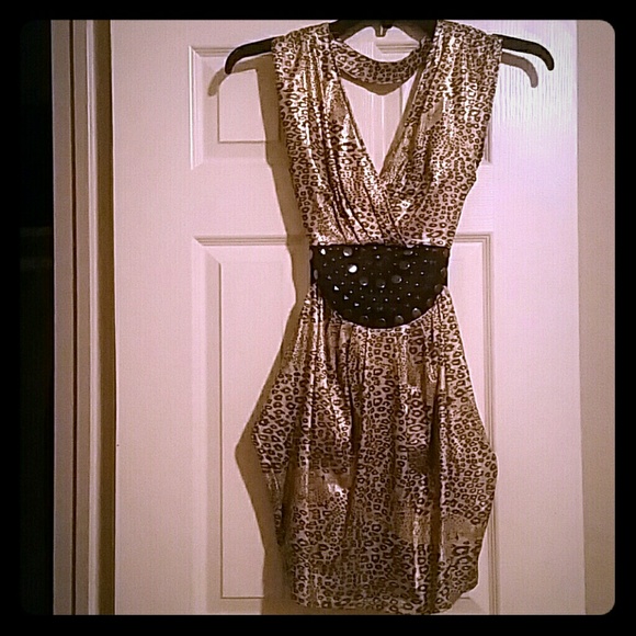 Metallic gold Arden B dress