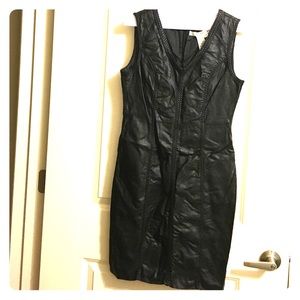 Black leather dress