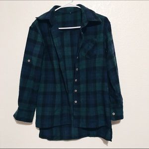 Dark blue/green flannel