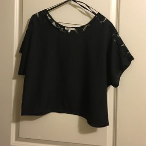 Black cropped top