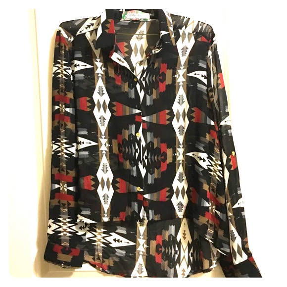 Tribal print hi-low top