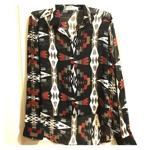 Tribal print hi-low top