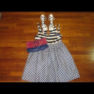 Cute blue and white baby doll style dress