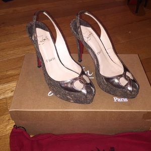 Authentic Christian Louboutin sling back heels