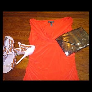 Lauren, Orange dress with size Rouching