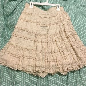 Cream lace skirt