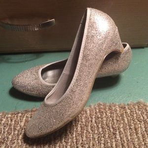 Sparkly silver heels