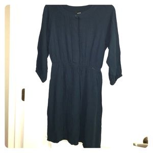 Blue button up dress