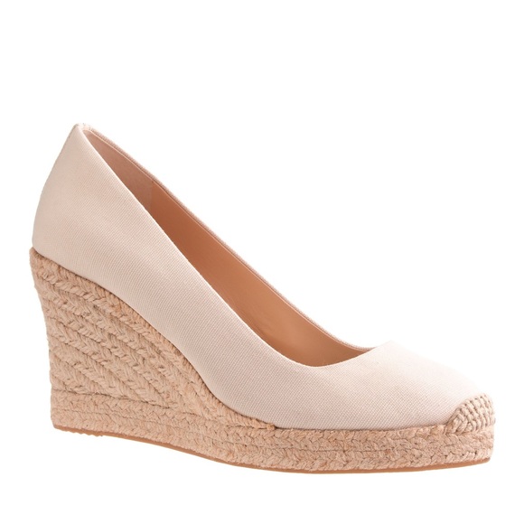 JCREW Beige Seville Espadrille Wedges