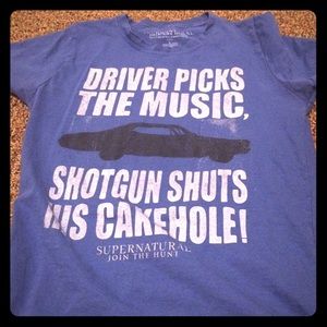 Blue Supernatural Shirt- Driver picks the Music