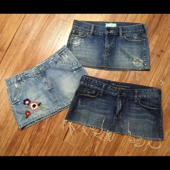 Lot of 3 new denim skirts ABERCROMBIE and more
