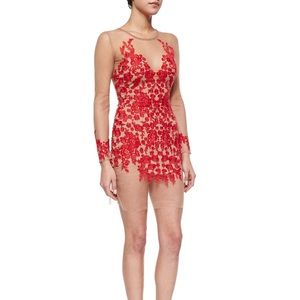For Love and Lemons Luau Mesh Lace Mini Dress