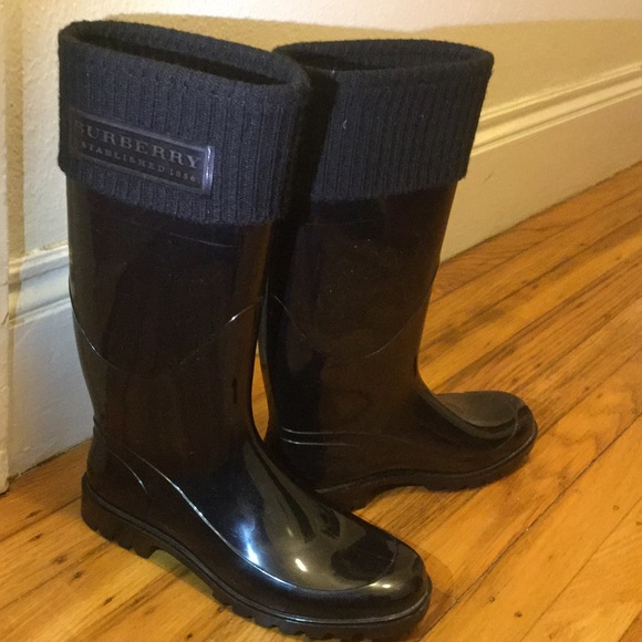 burberry black rain boots