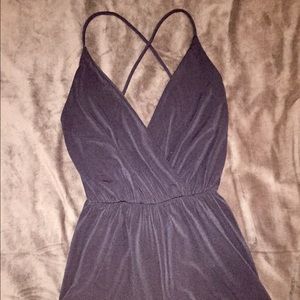 Sexy black backless romper