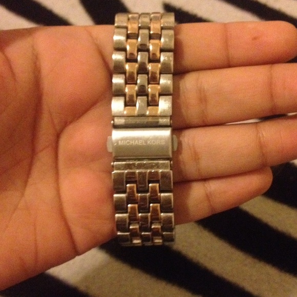 A Michael Kors gold and silver zebra print watch main image 4