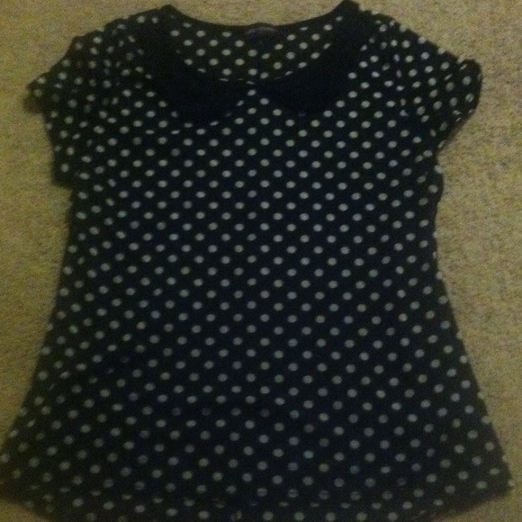 Black polka dot blouse
