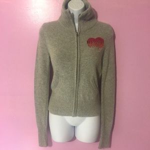 🆕 Victoria's Secret Pink Gray Zip Up Sweater