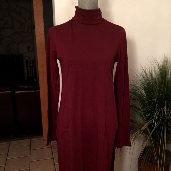 Zara Wine Long Top With High Neck