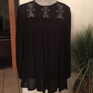 Zara Black Lace Combined Top Size Medium