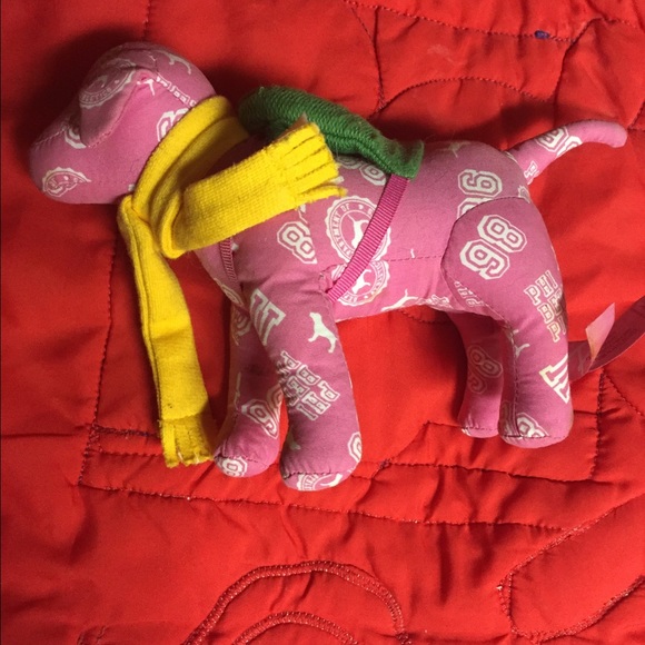 vs pink plush dog