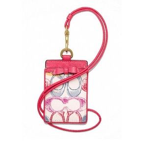 💯 Authentic Coach Multicolor Lanyard Id holder