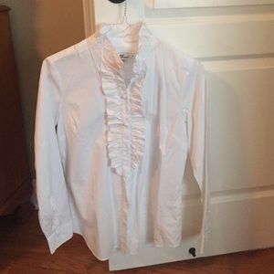 Vineyard Vines White Ruffled Shirt