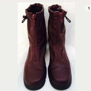 Talbots Women's Maroon Drawstring snow Boots 6.5
