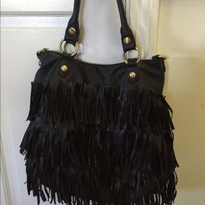 Black fringe purse