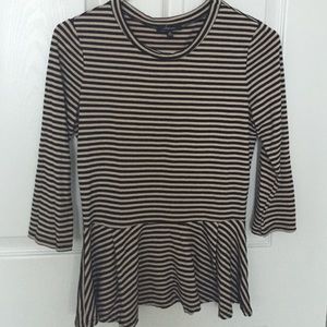 Black and Tan peplum top