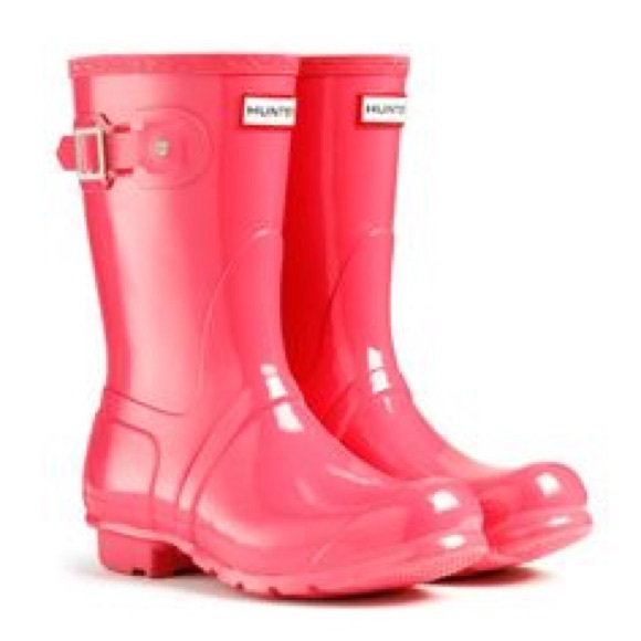 Coral short Hunter Boots, only worn once