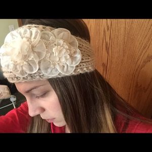 Off white floral headband