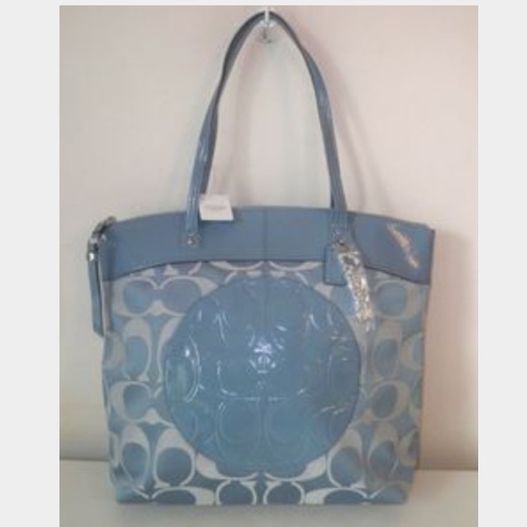 Light Blue Coach Tote