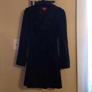 ❗SALE❗Elle size 12 ruffled black coat
