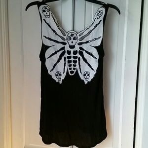 Skull moth tank top