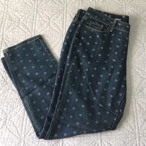 LOFT modern skinny cropped polka dot denim W14P.