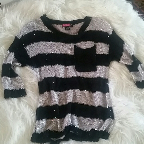 Sparkly silver and black sweater