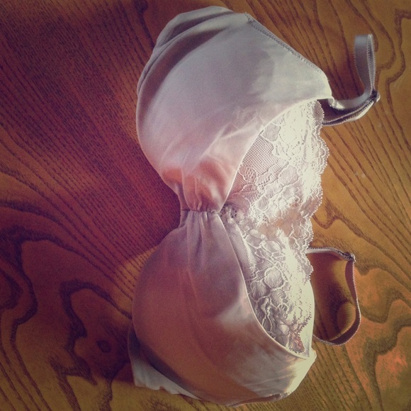 Mauve Grey color push up bra with lace cover.  38C