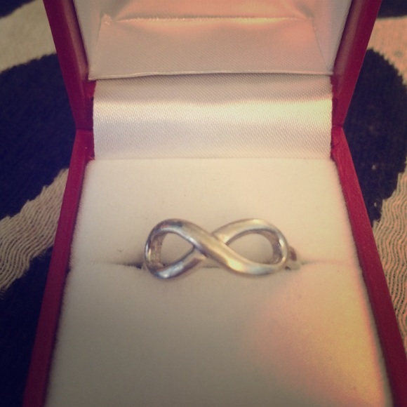Silver infinity ring engraved