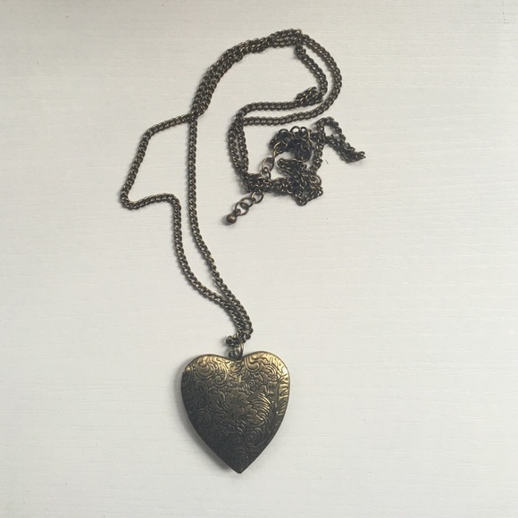 Long vintage heart locket
