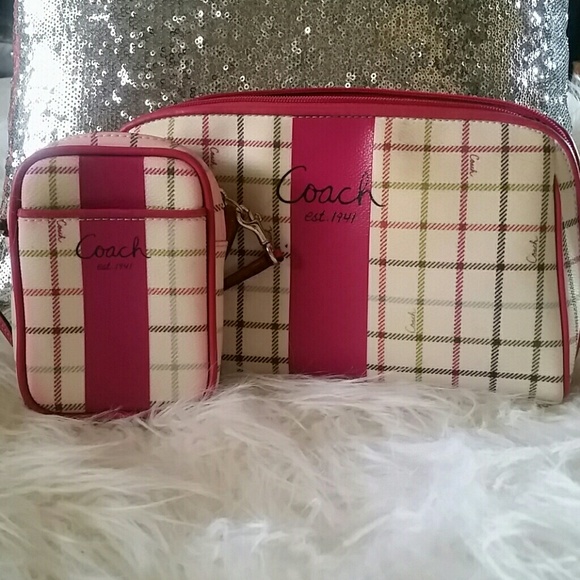 Large COACH cosmetic bag and Small COACH wristlet