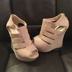 Beige wedges