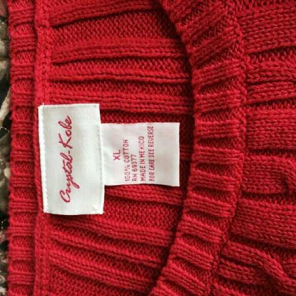 Red Cable Knit Sweater - Picture 2 of 2