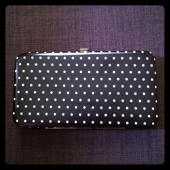 Polka dot clutch