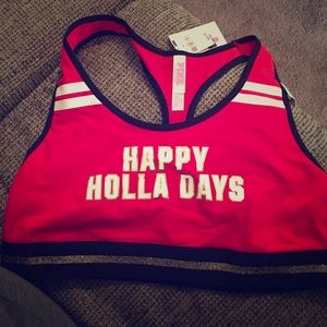 PINK "Happy Holla-days" sports bra