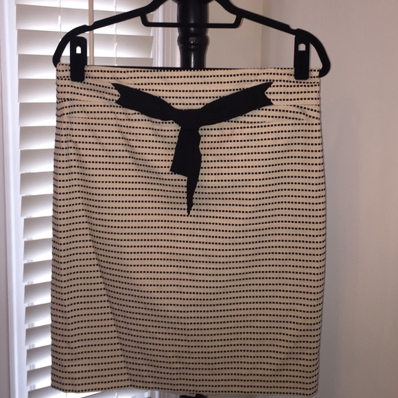 The Limited Dresses & Skirts - Ivory Pencil skirt with black ribbon detail