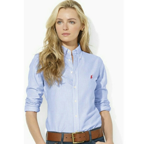 NWT Green and White Striped Ralph Lauren Oxford