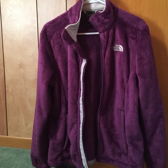Purple furry north face
