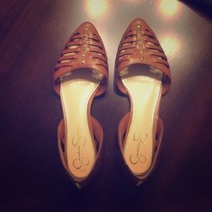Jessica Simpson Tan Studded Flats